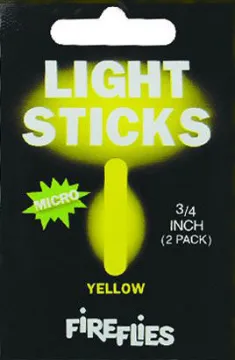 HAWKEN MICRO GLOW STICKS 2/PK YELLOW(MIN ORDER 50PK) MFG# GS34-YLW(2PK)
