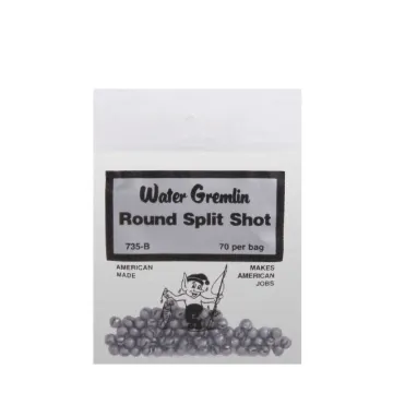 (Alt# EClaw 3334672)) (MIN 12EA)W.GREMLIN SZ-B LEAD ROUND SPLIT SHOT SILVER POUCH 70/BAG