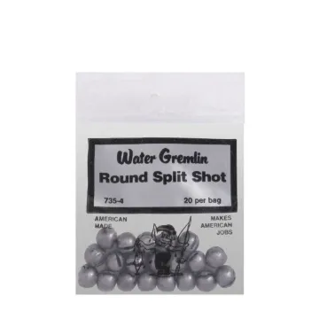 (Alt# EClaw 3334669)) (MIN 12EA)W.GREMLIN SZ-4 LEAD ROUND SPLIT SHOT SILVER POUCH 20/BAG