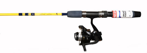 Triple S Sporting Supplies. EAGLE CLAW 5 BRAVE EAGLE GLASS SPINNING COMBO  W/LINE M 1BB REEL 1-PC ROD - SPOOLED MFG# MS-7025
