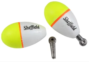 SHEFFIELD WEIGHTED FOAM FLOATS SM 1.5" 2PK CHART/WHITE WITH REM LEAD PEG  MFG# SFW-SM2-CHRT