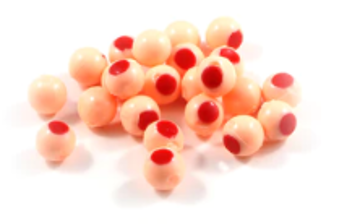 CLEARDRIFT SOFT BEADS - EMBRYO - 8MM - 30PK - DEAD EGG / RED DOT