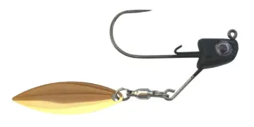 Great Lakes Finesse GLF Sneaky Underspin 3/8oz-3/0- Gold Blade-Matte Black GLFSU38-14GLD