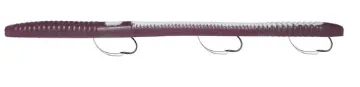 K&amp;E MAGNUM STOPPER WORM 3 HOOK 1PK WINE/WHITE MFG# BSM1PK-2S