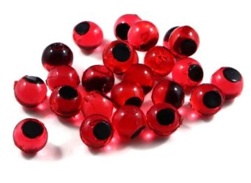 Picture of CLEARDRIFT - SOFT BEADS - EMBRYO - 10MM - CHERRY RED/BLACK DOT - 24 PACK