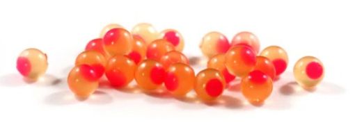 Picture of CLEARDRIFT - SOFT BEADS - EMBRYO - 10MM - YELLOW MUSTARD/HOT PINK DOT - 24 PACK