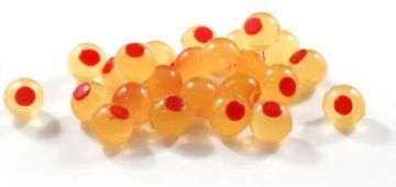 Picture of CLEARDRIFT - SOFT BEADS - EMBRYO - 10MM - YELLOW MUSTARD/RED DOT - 24 PACK