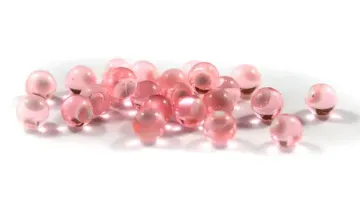 CLEARDRIFT - SOFT BEADS - EMBRYO - 10MM - CANDY APPLE/WHITE DOT - 24 PACK