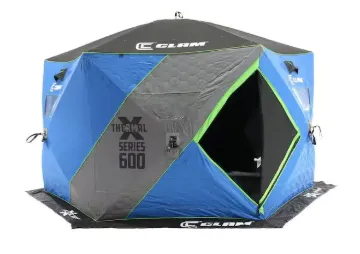 Clam X-600 Thermal - 6 Side Hub Shelter 5anglers 68# 12x12ft,90in, 75x14x14in. packed